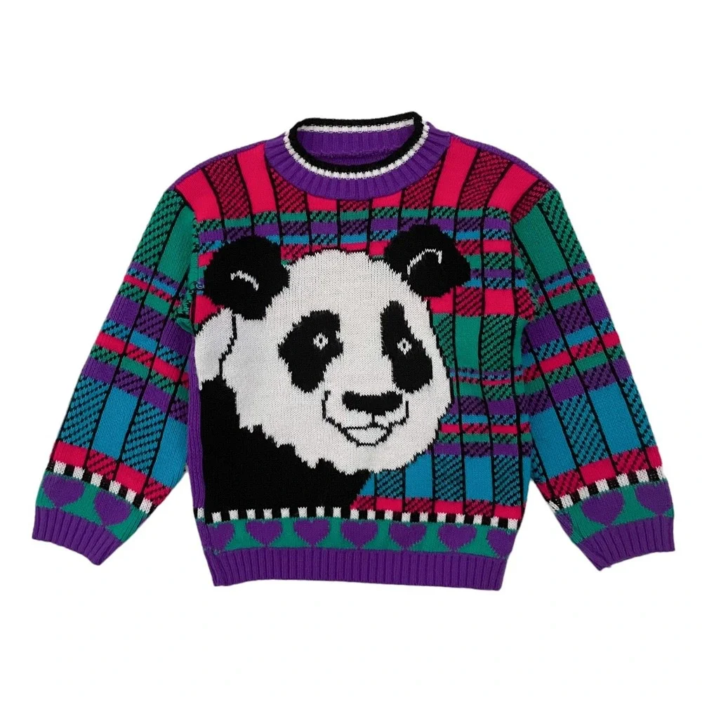 Vintage 80s YOUTH Panda Sweater - (18